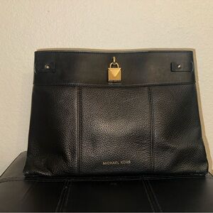 Michael Kors Black Pebbled Leather Briefcase